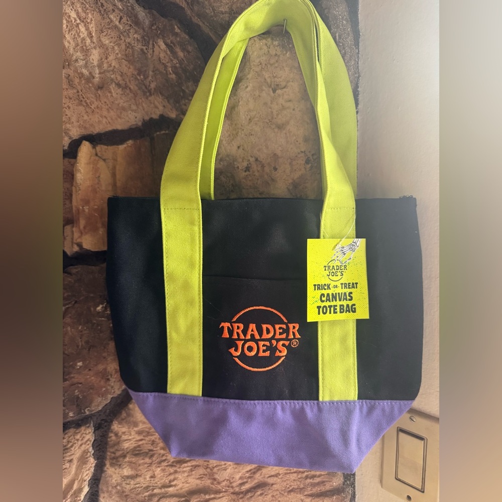 Trader Joe's Multi-Colored Mini Canvas Tote Bag